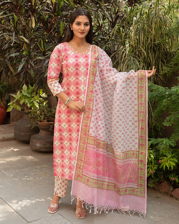 Rose bloom straight kurta