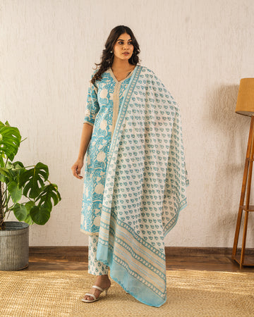 Phiroza buti print dupatta