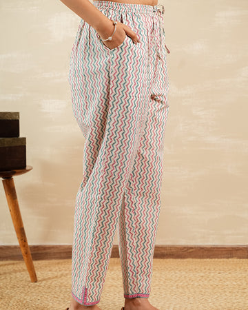 Printed leheriya narrow pants
