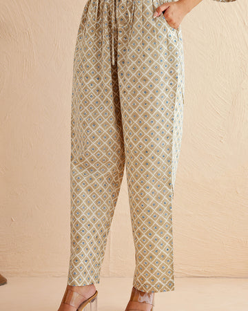 Printed straight pant