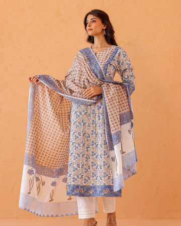 Chinar block printed straight kurta