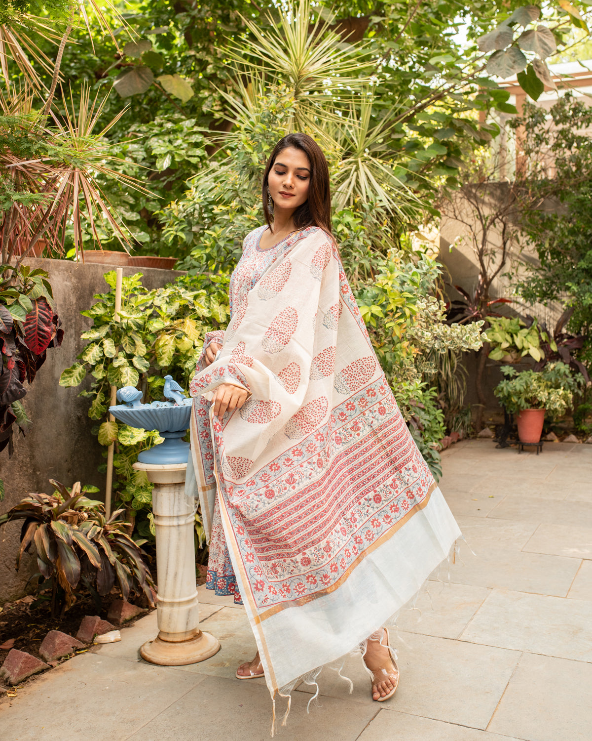 Floral kali kurta