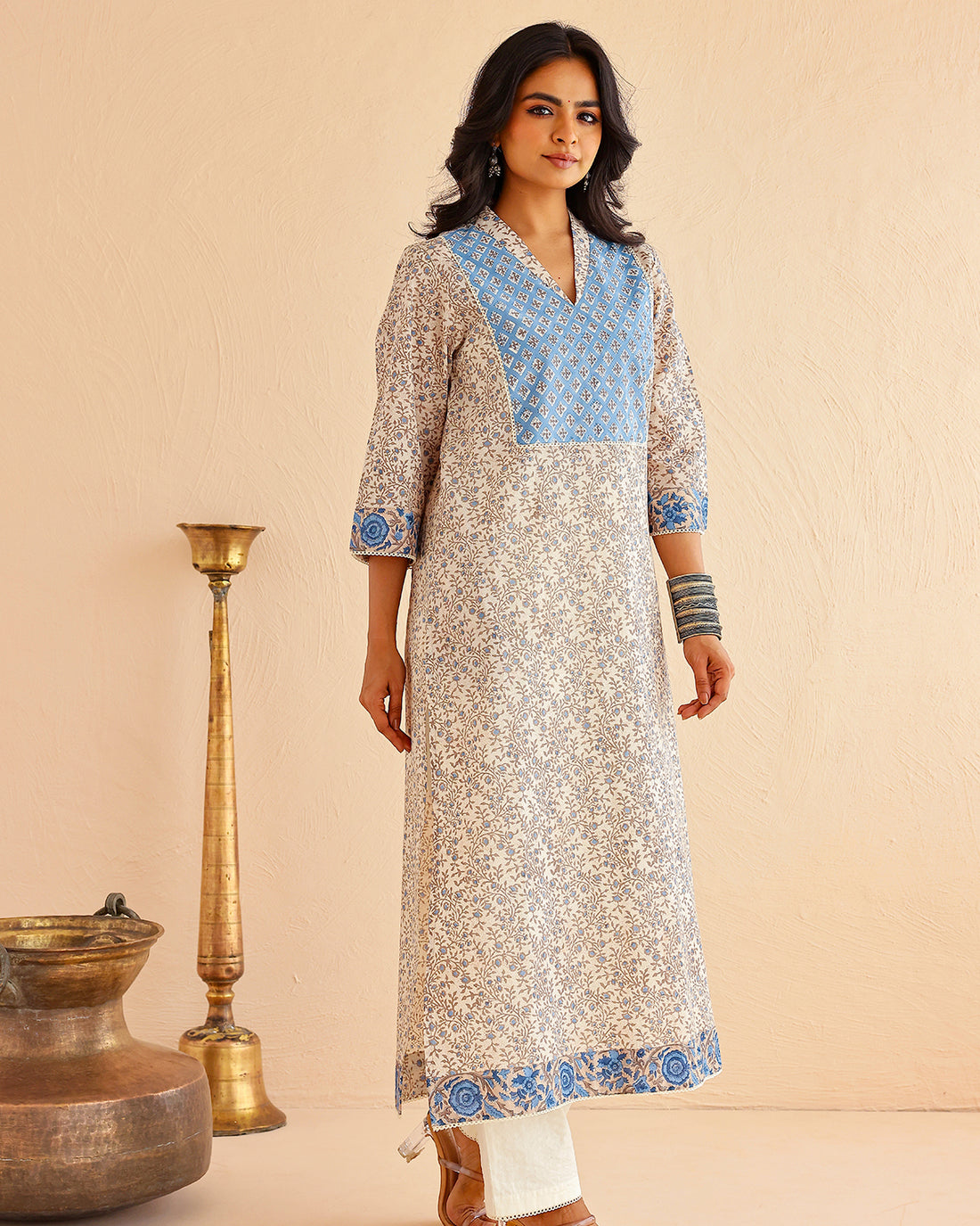 Baagh block printed straight kurta