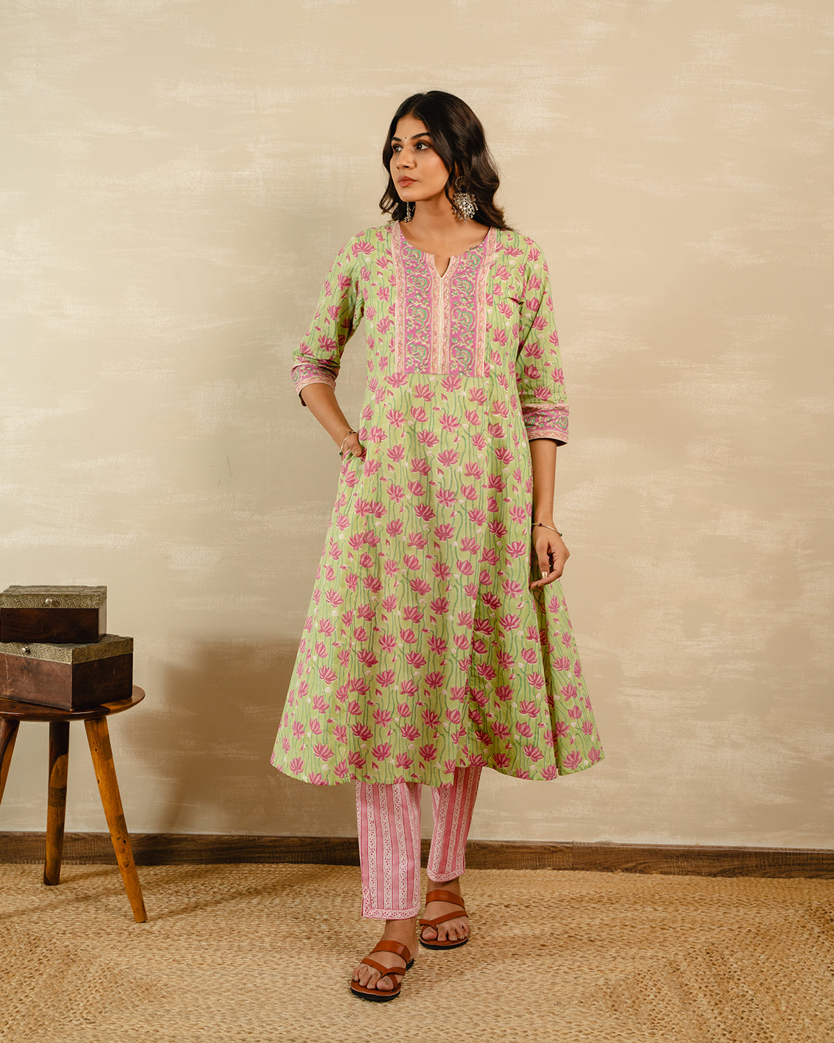 Parcha Print narrow pants