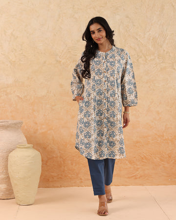 Petunia block printed kurta