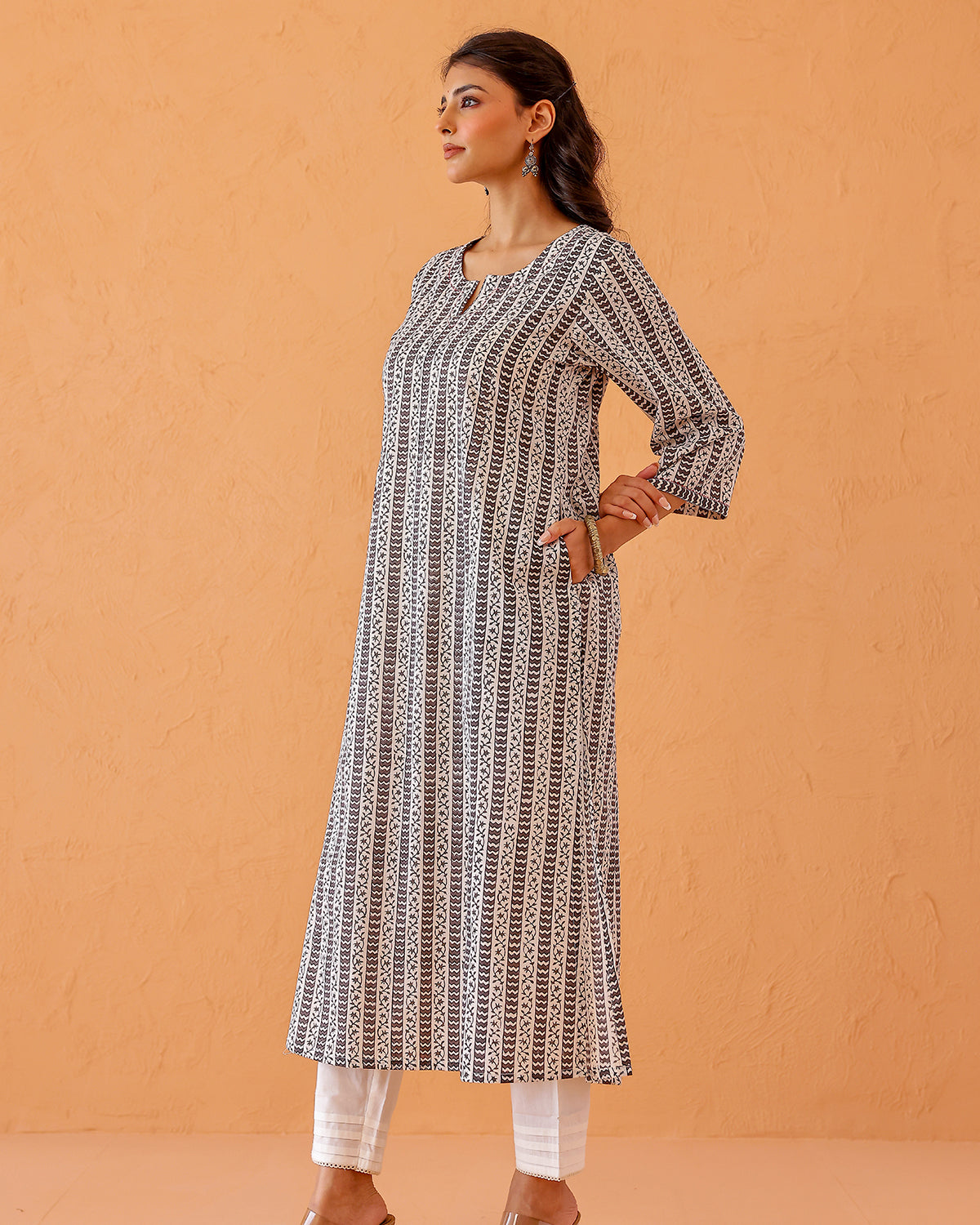 Saanjh block printed straight kurta