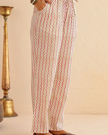 Printed leheriya straight pants