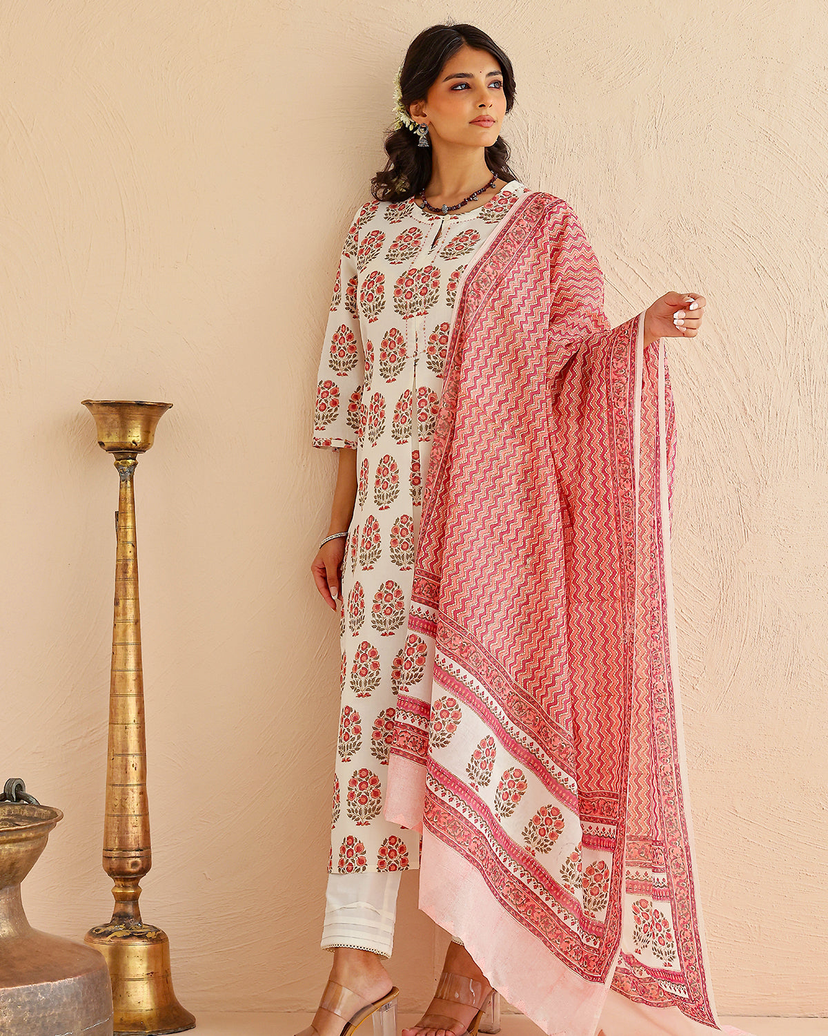 Pakhiza block printed straight kurta