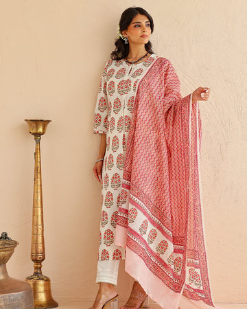 Pakhiza block printed straight kurta