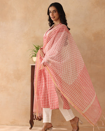 Gulab block printed kurta