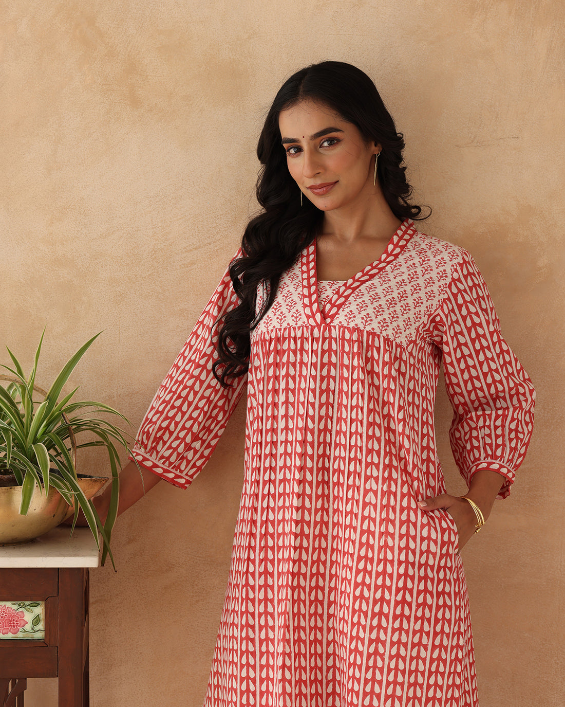 Gulab block printed kurta