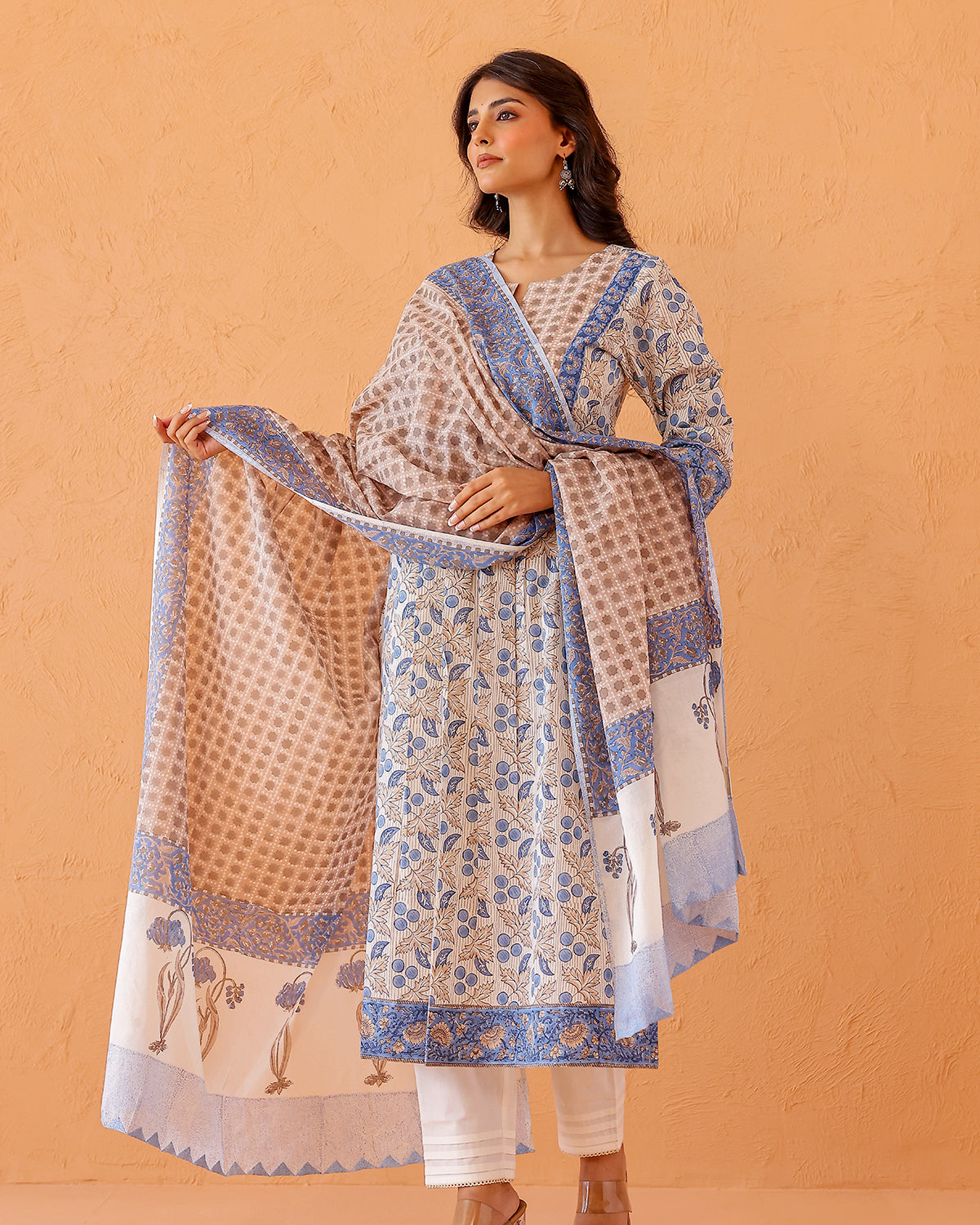 Chinar block printed straight kurta